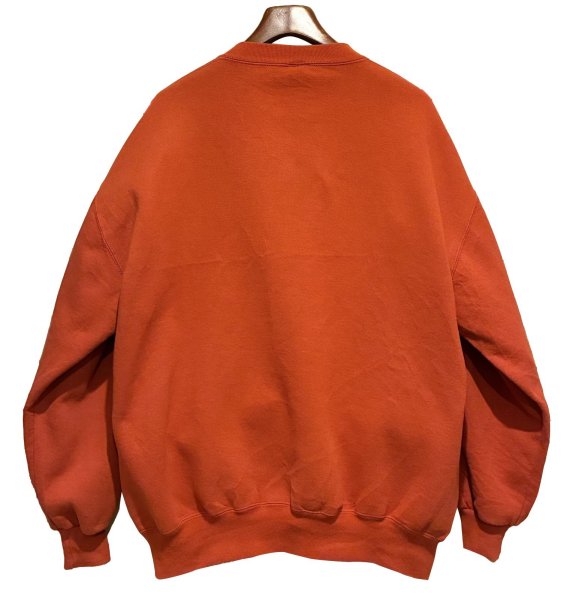 画像3: 90'ｓ【USA製】【RUSSELL】ラッセル 【ビンテージ】オレンジ【無地】【クルーネック】前V スウェット【サイズXXL】  (3)