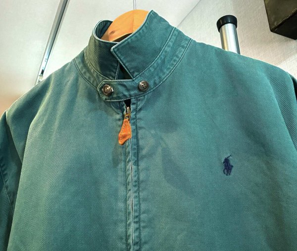 画像4: 90's USA製 ビンテージ【ラルフローレン】【RALPH LAUREN】【緑】コットン【スウィングトップ】【ジップアップブルゾン】【サイズM】  (4)