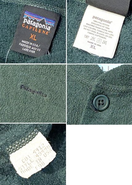 画像2: 〜90's USA製 ビンテージ【パタゴニア】patagonia 【緑】キャプリーン【ヘンリーネックフリース】【サイズXL】  (2)