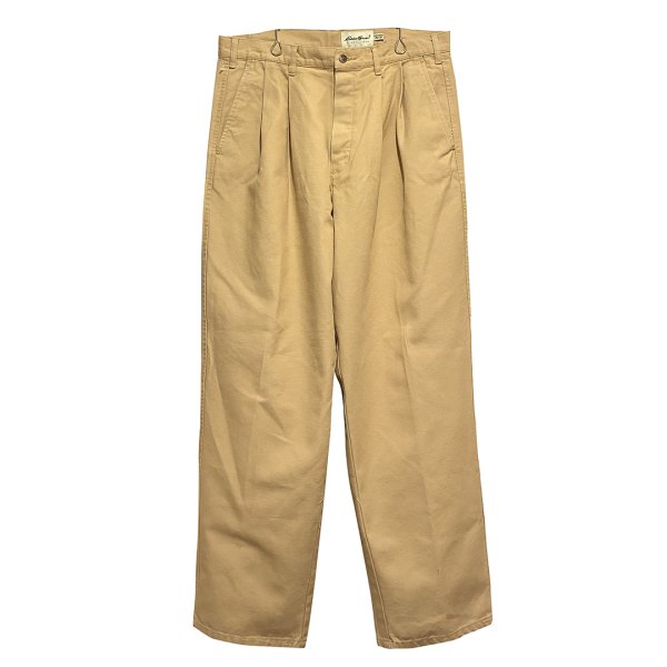 画像1: 90's ビンテージ【Eddie Bauer】【エディーバウアー】【ライトブラウン】２タック【コットンパンツ】【35ｘ30】  (1)