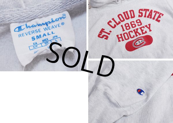 画像2: ビンテージ【チャンピオン】【Champion】グレー【ST.CLOUD STATE HOCKEY】ホッケーチーム【プリント】【リバースウィーブパーカー】【サイズS】  (2)