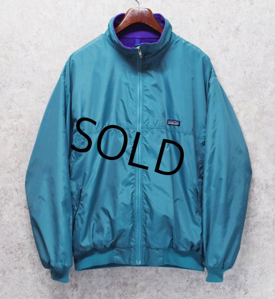 画像1: 90's【パタゴニア】patagonia ナイロン【シェルドシンチラジャケット 】【エメラルドグリーン×紫】【裏フリースブルゾン】【サイズXL】  (1)