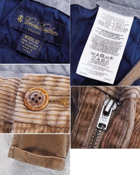 画像2: 【ブルックスブラザーズ】brooksbrothers【ライトブラウン】【２タック】コーデュロイパンツ【35X32】  (2)