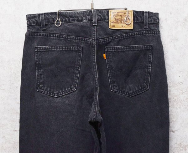 画像4: 90's【USA製】【ビンテージ】【LEVI'S】【リーバイス５５０】550 黒 デニムパンツ ブラックデニム【36ｘ30】  (4)