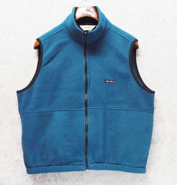 画像1: 90's~【ビンテージ】【Eddie Baue】【エディーバウアー】白タグ【青】【フリースベスト】【サイズM】  (1)