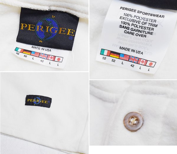 画像2: ＵＳＡ製【ビンテージ】【PERIGEE】ペリジー【オフホワイト】ヘンリーネック【フリースカットソー】【サイズL】  (2)