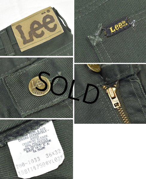 画像2: 80s~【USA製】ビンテージ【Lee】リー【オリーブ】【ポリコットンツイル】ブーツカット パンツ【スラックス】【36ｘ32】  (2)