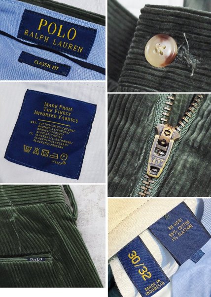 画像2: POLO RALPH LAUREN【ラルフローレン】オリーブグリーン【クラシックフィット】コーデュロイパンツ【30X32】  (2)