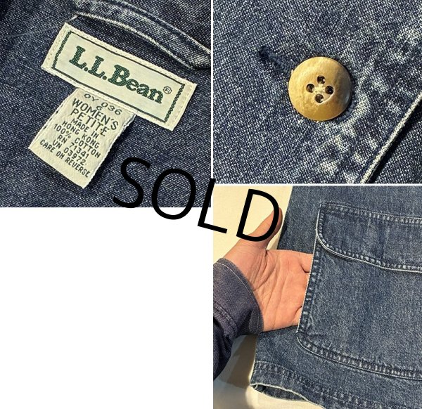 画像2: 80's~ ビンテージ【L.L.Bean】LLビーン【デニム】ダブルブレストジャケット【レディース古着】【サイズW-6】  (2)
