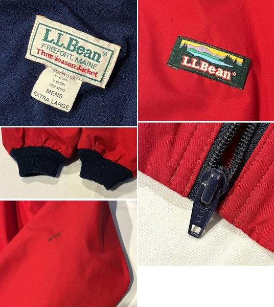 画像2: 〜90's USA製【ビンテージ】L.L.Bean【ＬＬビーン】【赤×裏地紺フリース】【スリーシーズンジャケット】【サイズXL】  (2)
