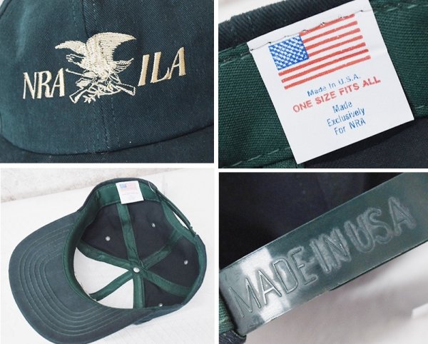 画像2: 【デッドストック】90’ｓ~ USA製【ビンテージ】【NRA ILA】【緑】【コットンキャップ】【ＢＢキャップ】  (2)
