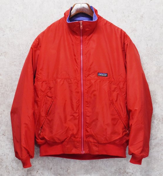 画像1: ~90's USA製【パタゴニア】patagonia ナイロン【シェルドシンチラジャケット 】【赤×ライトパープル】【裏フリースブルゾン】【サイズM】  (1)