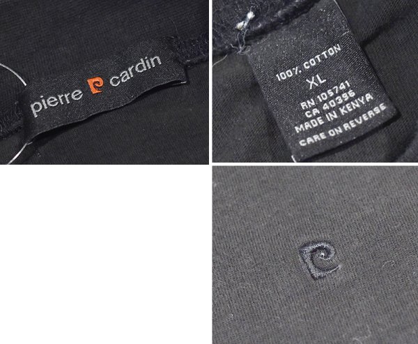画像2: ビンテージ【pierre cardin】ピエールカルダン【黒】【コットン】 無地【モックネックロンT】【サイズXL】  (2)