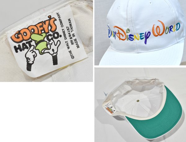 画像2: 【ビンテージ】Walt Disney World【ウォルトディズニー】刺繍【白】BBキャップ【ベースボールキャップ】サイズフリー  (2)