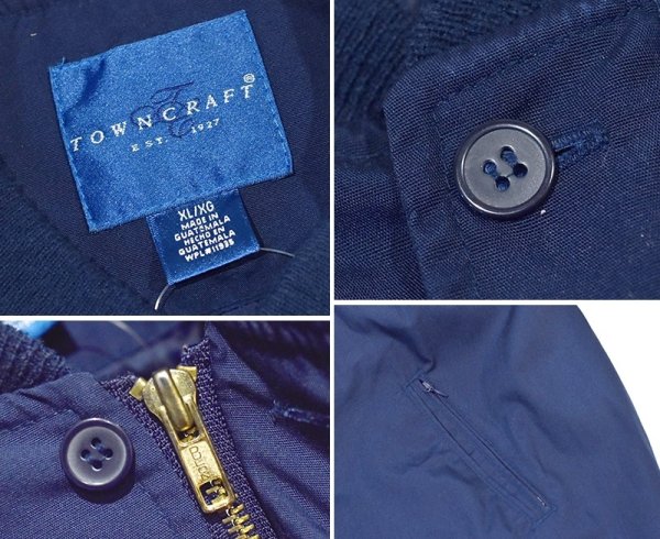画像2: 【ビンテージ】【TOWN CRAFT】タウンクラフト【紺】ネイビー【カップショルダージャケット】【ジップアップブルゾン】【ダービージャケット】【サイズXL】  (2)