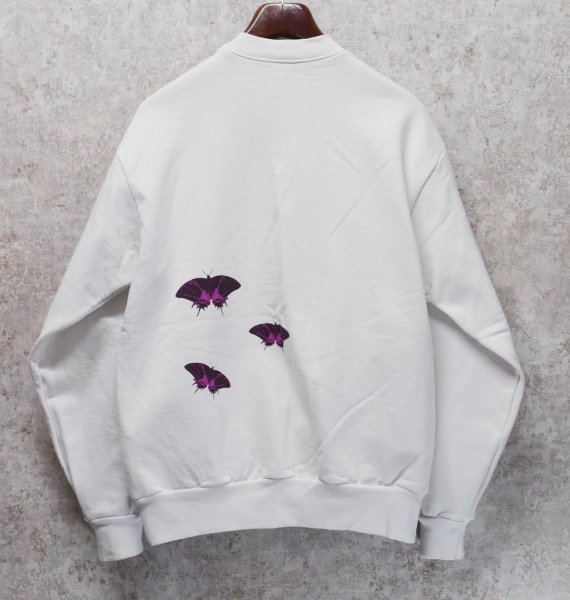 画像3: USA製 ロサンゼルスアパレル【STA Apparel】アゲハ蝶 白【フラミンゴ】スウェット  サイズM  (3)