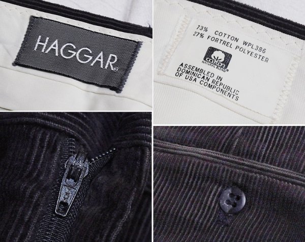 画像2: ビンテージ【HAGGAR】【ハガー】ダークブラウン【コーデュロイパンツ】【W32】  (2)