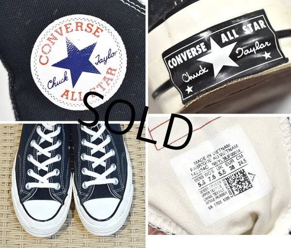 画像2: 【コンバース】CONVERSE【ALL STAR】チャックテイラー CT70【黒】【ハイカット】【サイズ5 1/2】 【24.5ｃｍ)】  (2)
