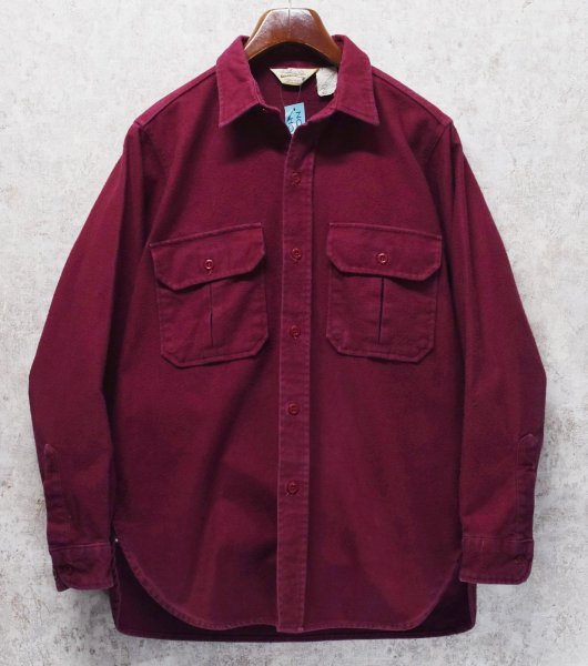 画像1: 〜80’s USA製【ビンテージ】カベラス【cabela's】エンジ シャモアクロスシャツ【サイズL】  (1)