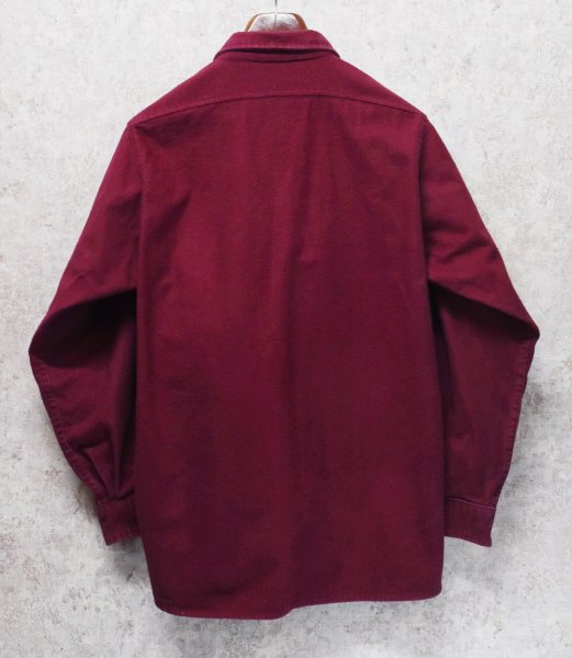 画像3: 〜80’s USA製【ビンテージ】カベラス【cabela's】エンジ シャモアクロスシャツ【サイズL】  (3)