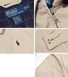 画像2: 【ビンテージ】【ラルフローレン】【POLO RALPH LAUREN】【ベージュｘ裏地紺格子柄】ジップアップ【ブルゾン】スウィングトップ【サイズXL】  (2)