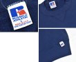 画像2: 90'ｓ【USA製】【RUSSELL】ラッセル 【ビンテージ】紺【無地】ネイビー【クルーネック】前V スウェット【サイズL】  (2)