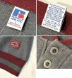 画像2: 90's【USA製】【RUSSELL】ラッセル 【ビンテージ】チャコールｘリブエンジライン 【ヘンリーネックスウェット】【サイズL】  (2)