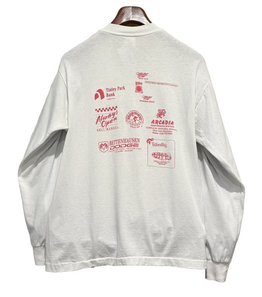 画像3: 【90’s】USA製【Murina's Best】ビンテージ【マラソン】バックプリント付き【白】【ロンT】【サイズL】  (3)