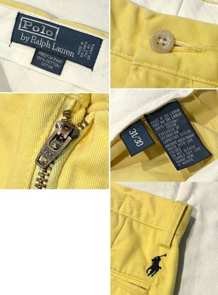 画像2: ビンテージ【ラルフローレン】POLO RALPH LAUREN【preston pant】プレストンパンツ【黄色】【コットンパンツ】【31×30】  (2)