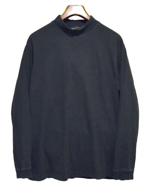 画像1: ビンテージ【pierre cardin】ピエールカルダン【黒】【コットン】 無地【モックネックロンT】【サイズXL】  (1)