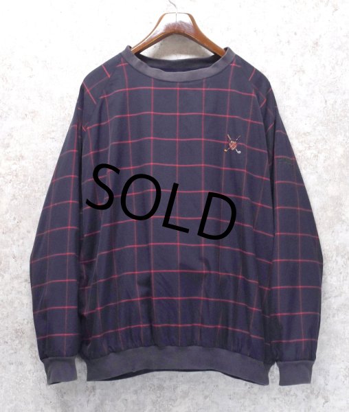 画像1: ビンテージ【ラルフローレン】【RALPH LAUREN】【黒×赤】チェック【プルオーバー】裏地フリース【サイズL】  (1)