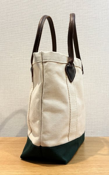画像4: デッドストック【ビンテージ】【BYER】【バイヤー】生成りｘ緑【レザーハンドル】【キャンバストート】【トートバッグ】【キャンバストート】サイズS  (4)