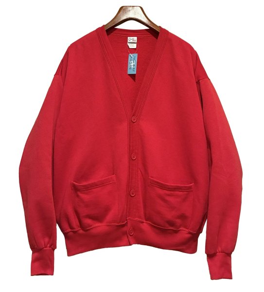 画像1: 【90’s】【USA製】【ビンテージ】【Quitman】クイットマン【赤】無地【スウェットカーディガン】【ワンサイズ】  (1)