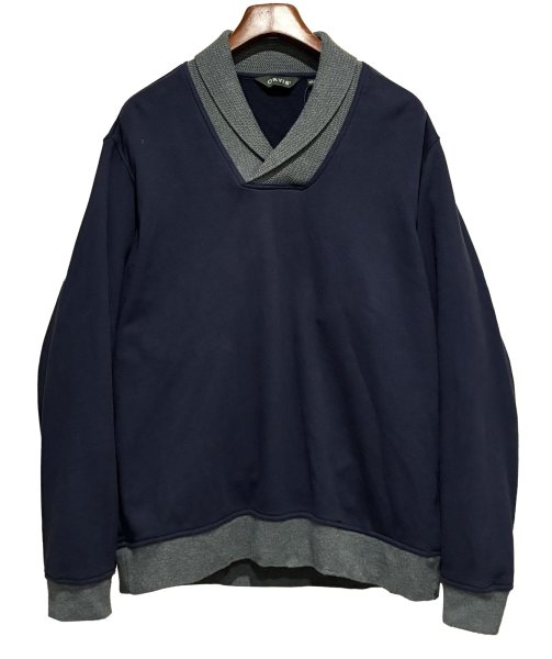画像1: ビンテージ【ORVIS】オービス【紺×首元グレー】【ショールカラースウェット】【サイズＬ】  (1)