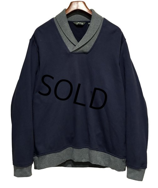 画像1: ビンテージ【ORVIS】オービス【紺×首元グレー】【ショールカラースウェット】【サイズＬ】  (1)
