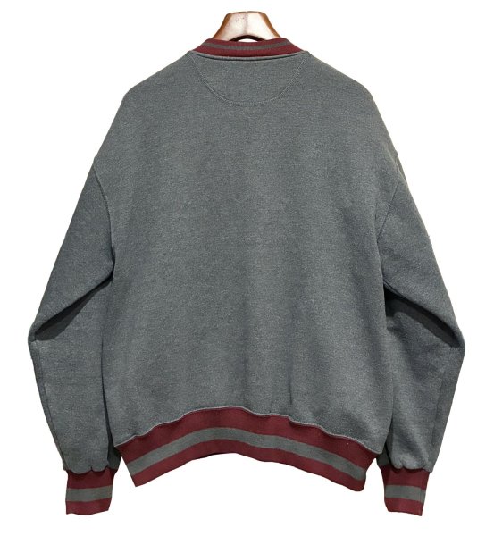 画像3: 90's【USA製】【RUSSELL】ラッセル 【ビンテージ】チャコールｘリブエンジライン 【ヘンリーネックスウェット】【サイズL】  (3)