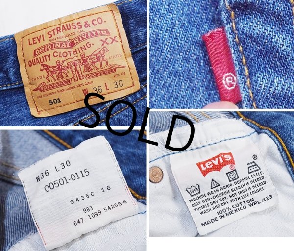 画像2: 00's【ビンテージ】【メキシコ製】【LEVI'S】【リーバイス】【501】【デニムパンツ】【36×30】  (2)