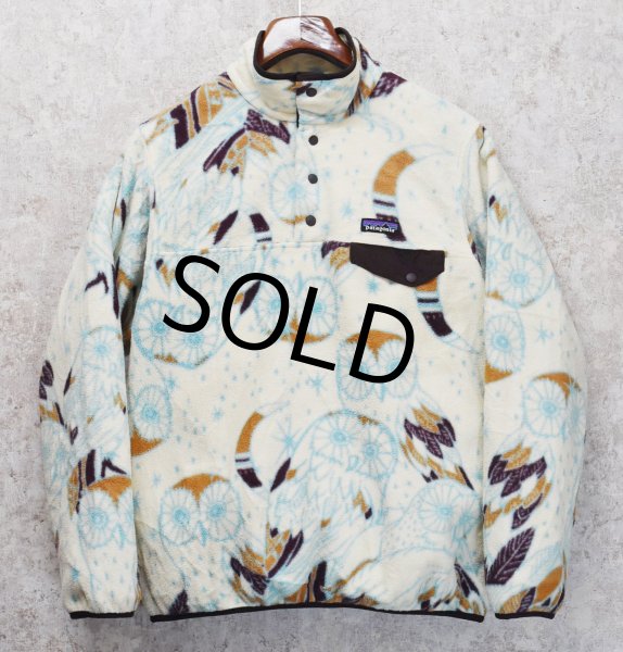 画像1:  ビンテージ【パタゴニア】patagonia【フクロウ柄】シンチラ【スナップT】【フリースプルオーバー】【サイズM  】  (1)