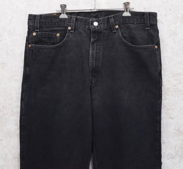 画像4: 90’s 【USA製】【ビンテージ】【LEVI'S】【リーバイス５５０】550 黒 デニムパンツ ブラックデニム【38ｘ30】  (4)