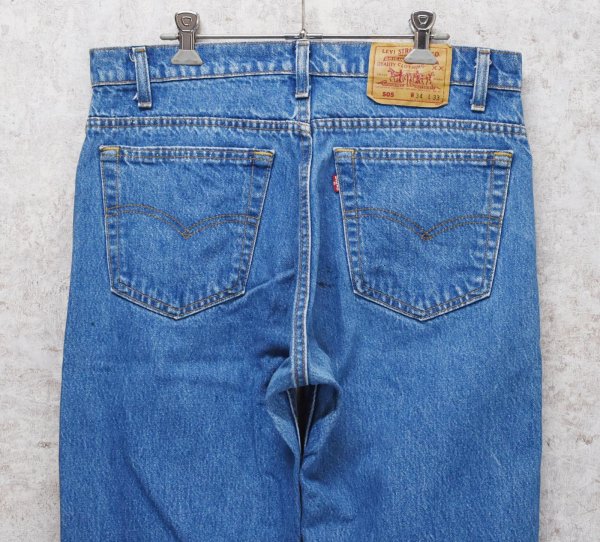画像5: 90's【USA製】ビンテージ【LEVI'S】【リーバイス505】５０５【デニムパンツ】【ブルーデニム】【34ｘ33】  (5)