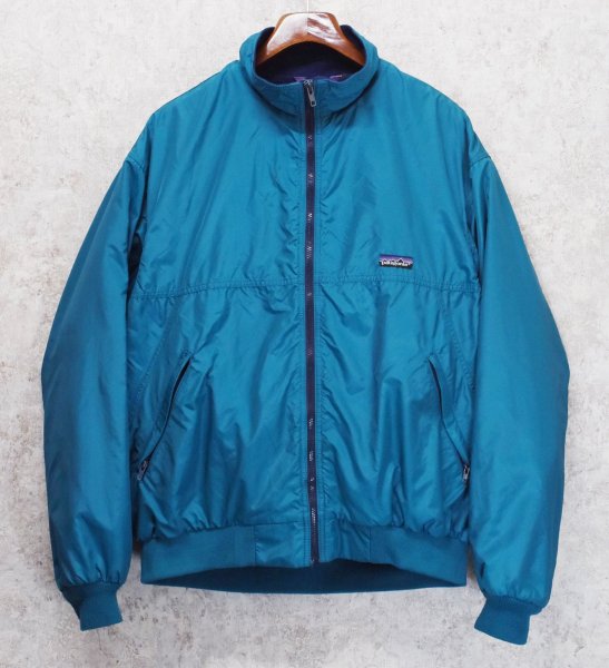画像1: ~90's【USA製】【パタゴニア】patagonia 【三角タグ】ナイロン【シェルドシンチラジャケット 】【ターコイズ×紺】【裏フリースブルゾン】【サイズXL】  (1)