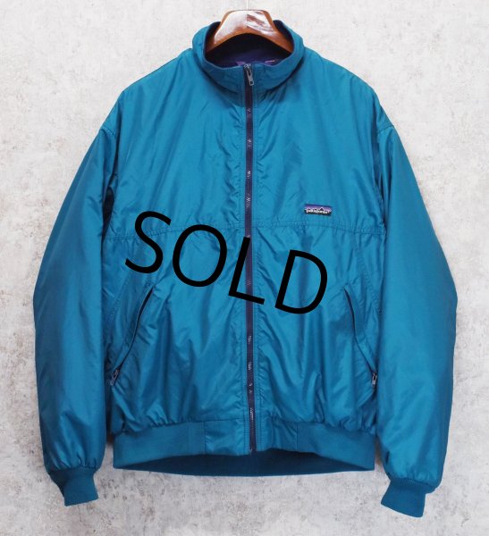 画像1: ~90's【USA製】【パタゴニア】patagonia 【三角タグ】ナイロン【シェルドシンチラジャケット 】【ターコイズ×紺】【裏フリースブルゾン】【サイズXL】  (1)