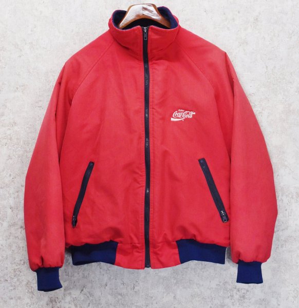 画像1: 90's【USA製】ビンテージ【スポーツマスター】 【SPORTSMASTER】【赤】コカ・コーラ【Coca-Cola】裏ボア【ジップアップブルゾン】ジャケット【サイズL】  (1)