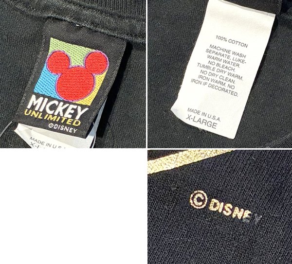 画像2: 90's USA製  MICKEY UNLIMITED ミッキー アンリミテッド【ビンテージ】ウォルトディズニー【ミッキーマウス】黒 【Tシャツ】【サイズXL】  (2)