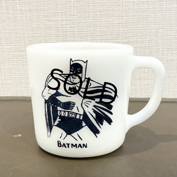 画像1: 60's  ビンテージ 【WESTFIELD】ウェストフィールド【BATMAN】【バットマン】ミルクガラス【マグカップ】  (1)