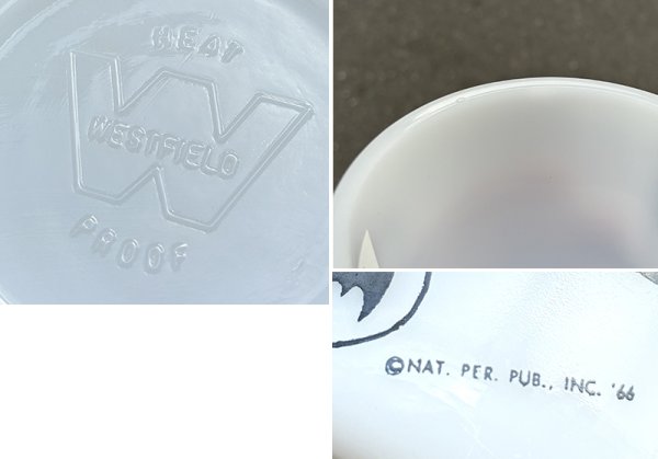 画像2: 60's  ビンテージ 【WESTFIELD】ウェストフィールド【BATMAN】【バットマン】ミルクガラス【マグカップ】  (2)