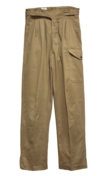 画像1: デッドストック 60’ｓ【ビンテージ】【イギリス軍】２タック【ベージュ】グルカパンツ【サイズ9】  (1)