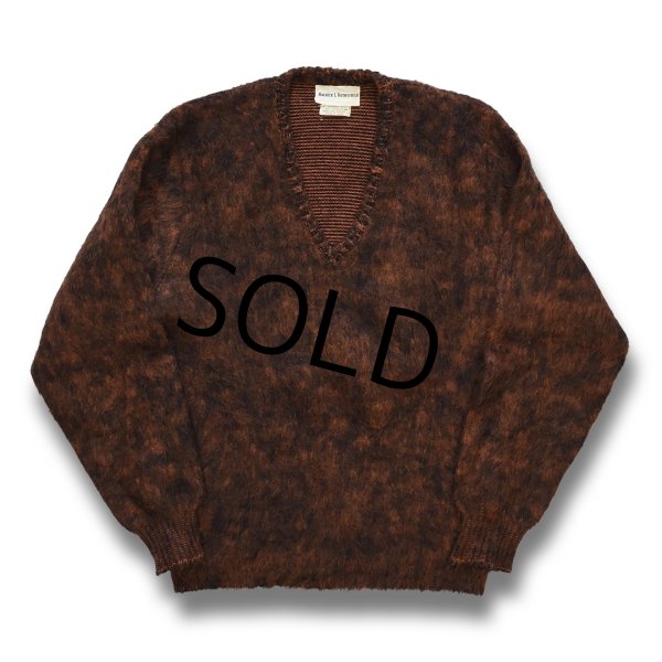 画像1: 【ビンテージ】【60’ｓ】【モーリス エル ロスチャイルド】MAURICE L ROTHSCHILD【ブラウンｘオレンジ】【モヘア】【Ｖネックセーター】Ｍサイズ  (1)
