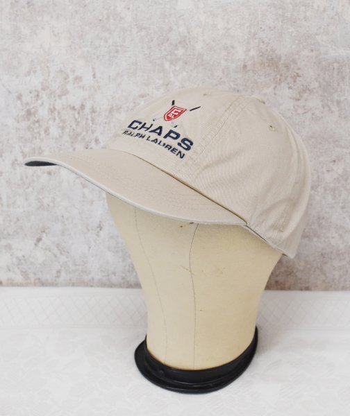 画像3: 【ビンテージ】【CHAPS】チャップス【ラルフローレン】RALPH LAUREN【ベージュｘツバ裏緑チェック】ロゴ入り【ベースボールキャップ】【フリー】  (3)