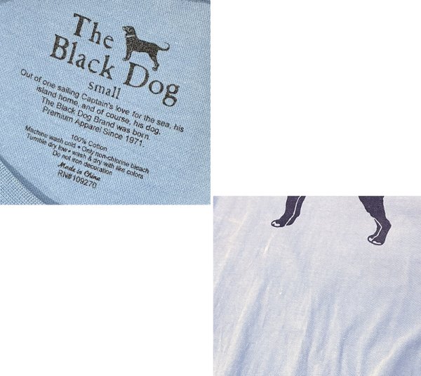 画像2: 【ビンテージ】【The Black Dog】ブラックドッグ【青】【犬プリント】【Tシャツ】【サイズS】  (2)